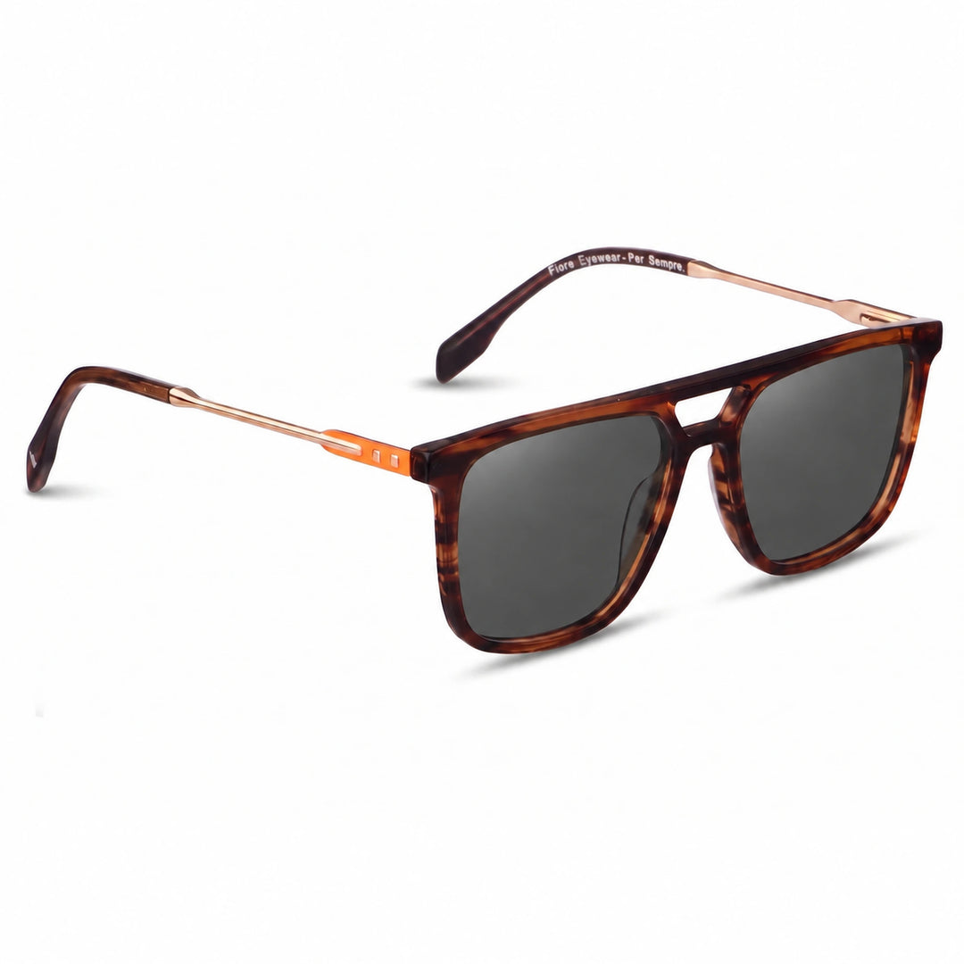 Lentes de sol Fiore 10177 Carey cristal Negro polarizado vista tres cuartos mujer #color_negro