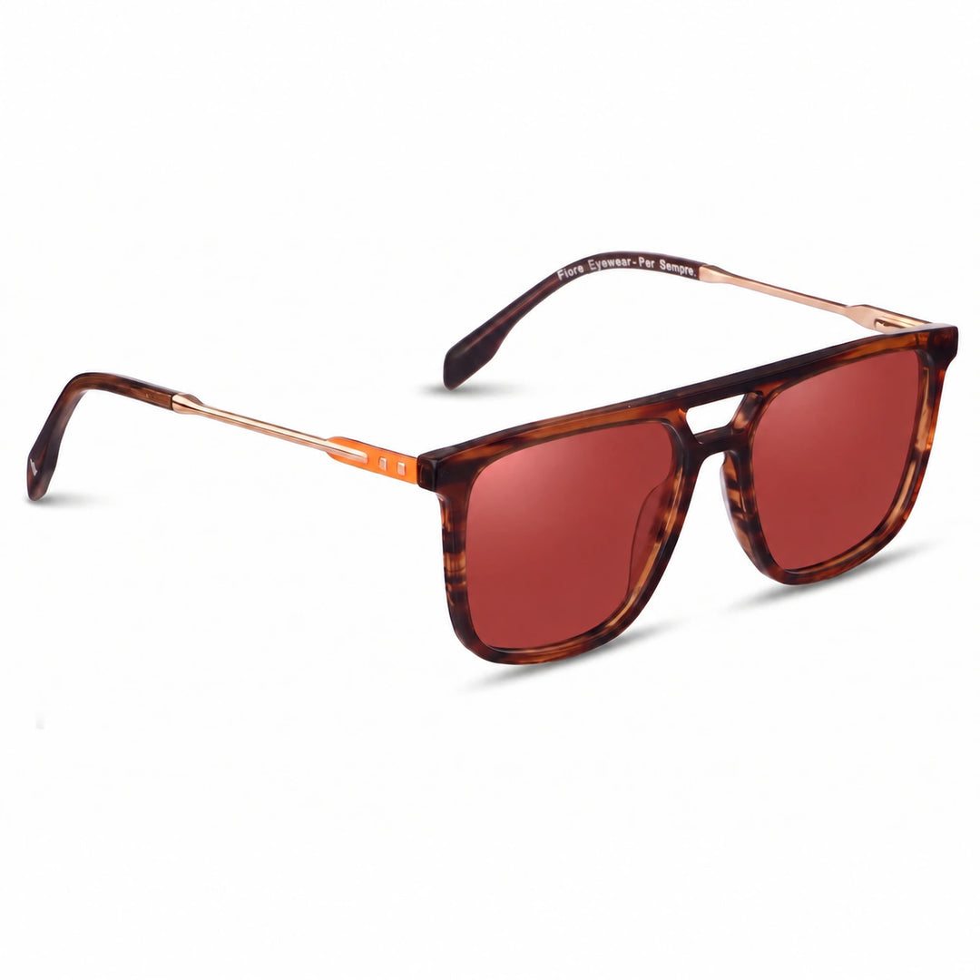 Lentes de sol Fiore 10177 Carey cristal Rojo polarizado vista tres cuartos mujer #color_rojo