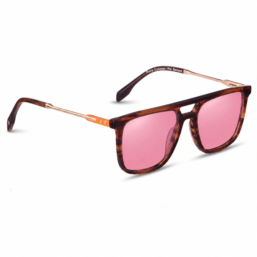 Lentes de sol Fiore 10177 Carey cristal Rosado polarizado vista tres cuartos mujer #color_rosado