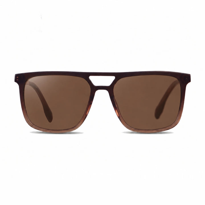 Lentes de sol Fiore 10177 Brown con cristal café polarizado UV400, vista frontal para hombre y mujer #color_cafe #foto_frontal