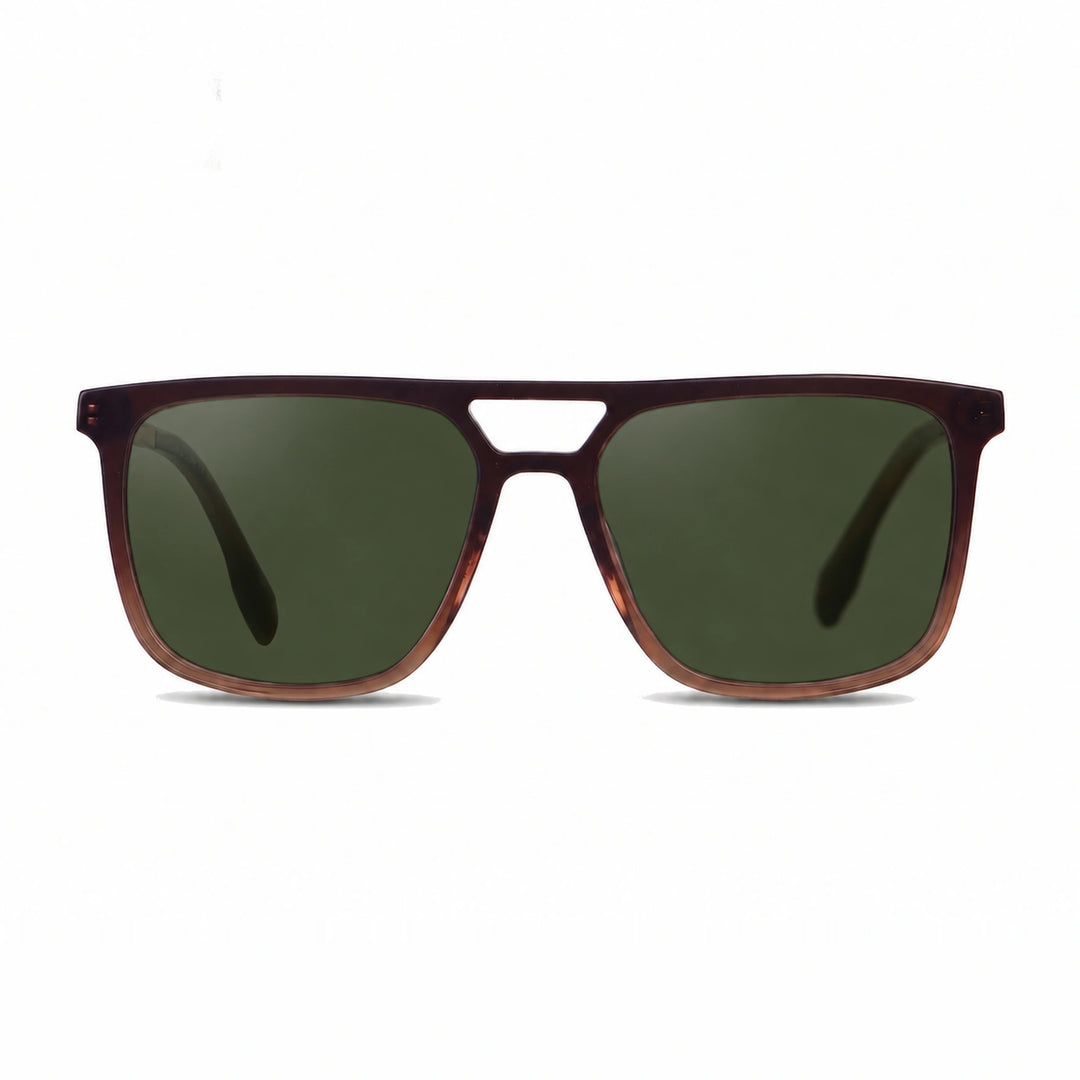 Lentes de sol Fiore 10177 Brown con cristal G15 polarizado UV400, vista frontal para hombre y mujer #color_g15 #foto_frontal