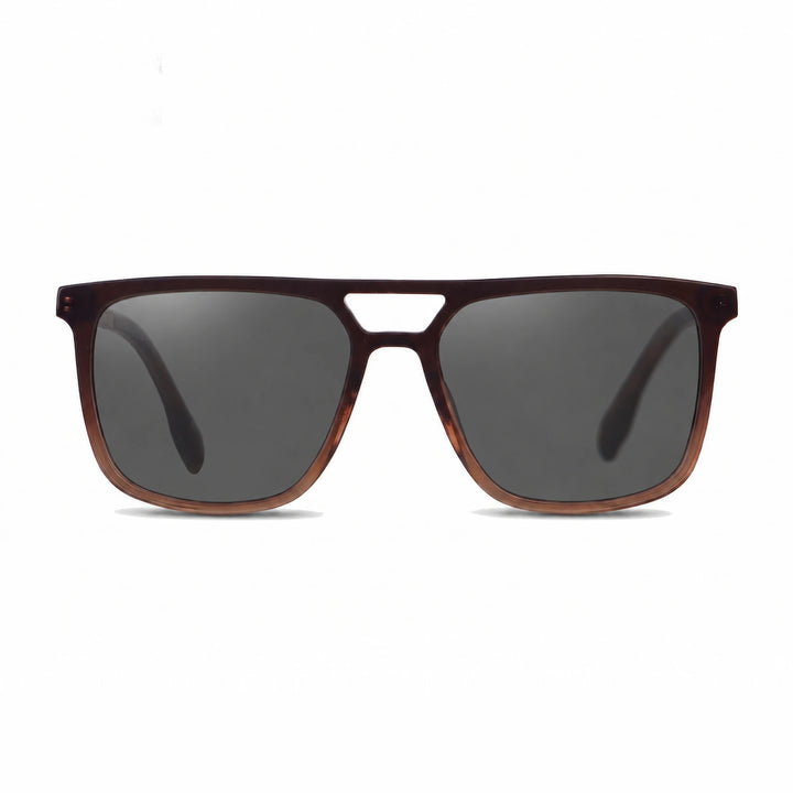 Lentes de sol Fiore 10177 Brown con cristal negro polarizado UV400, vista frontal para hombre y mujer #color_negro #foto_frontal