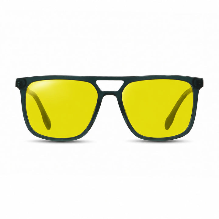 Lentes de sol Fiore 10177 Verde cristal Amarillo polarizado vista frontal mujer #color_amarillo #foto_frontal