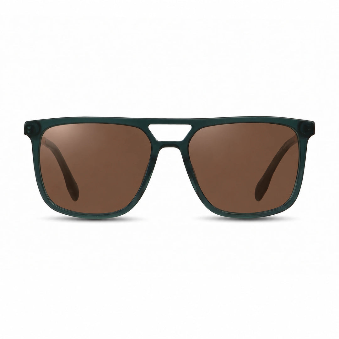 Lentes de sol Fiore 10177 Verde cristal Cafe polarizado vista frontal mujer #color_cafe #foto_frontal