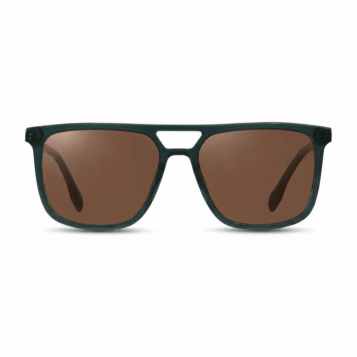 Lentes de sol Fiore 10177 Verde cristal Cafe polarizado vista frontal mujer #color_cafe #foto_frontal