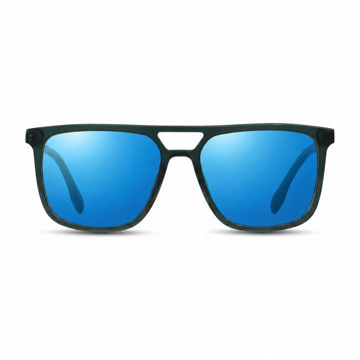 Lentes de sol Fiore 10177 Verde cristal Espejado Azul polarizado vista frontal mujer #color_espejado-azul #foto_frontal