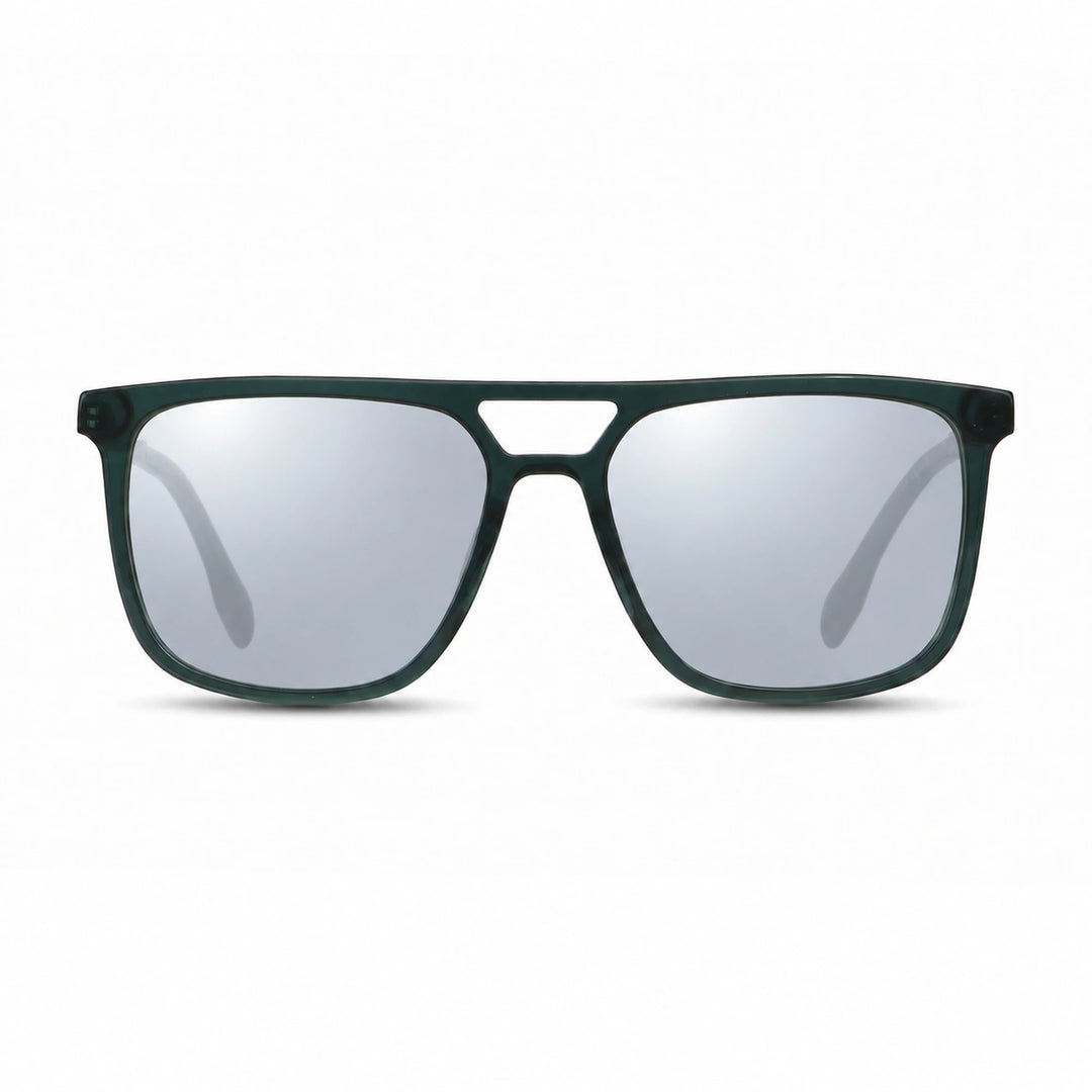 Lentes de sol Fiore 10177 Verde cristal Espejado Silver polarizado vista frontal mujer #color_espejado-silver #foto_frontal