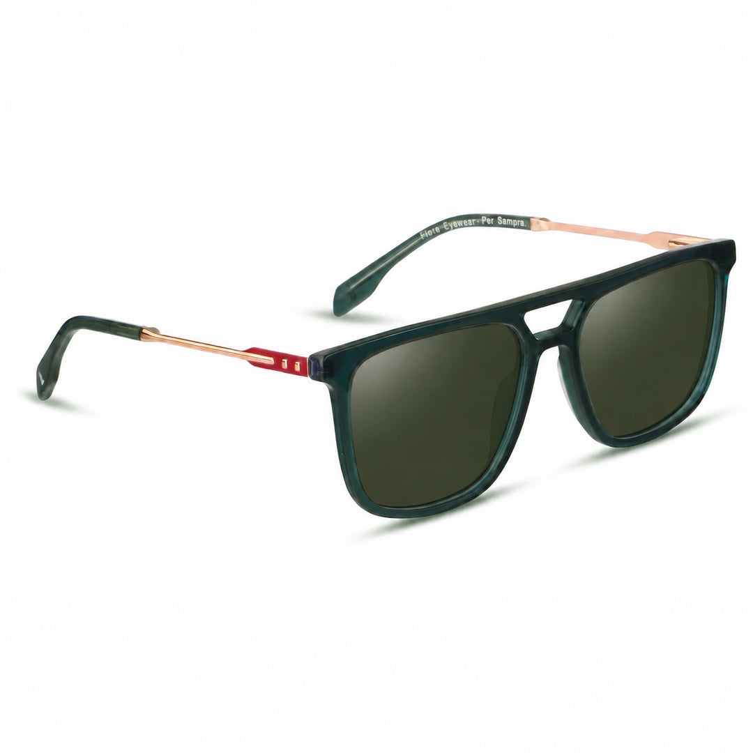 Lentes de sol Fiore 10177 Verde cristal G15 polarizado vista tres cuartos mujer #color_g15