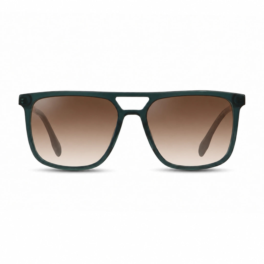 Lentes de sol Fiore 10177 Verde cristal Gradiente Cafe polarizado vista frontal mujer #color_gradiente-cafe #foto_frontal