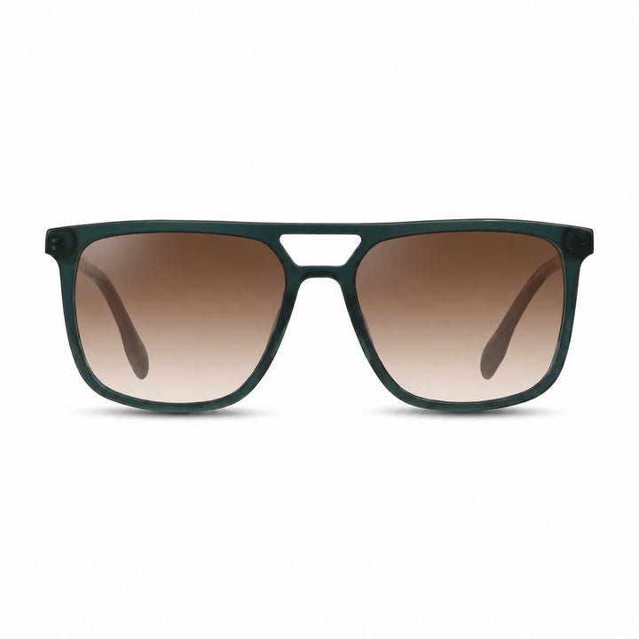 Lentes de sol Fiore 10177 Verde cristal Gradiente Cafe polarizado vista frontal mujer #color_gradiente-cafe #foto_frontal