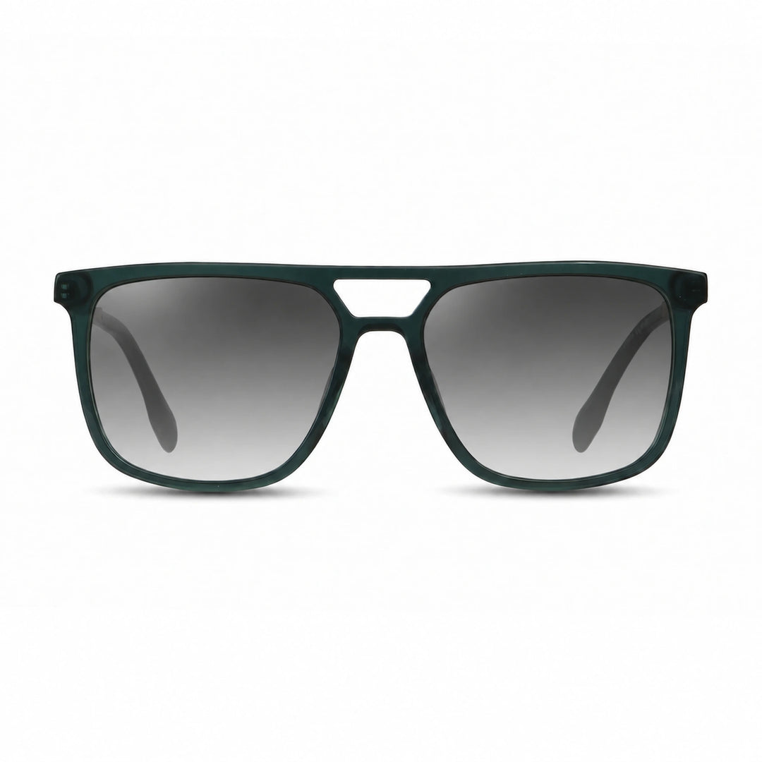 Lentes de sol Fiore 10177 Verde cristal Gradiente Gris polarizado vista frontal mujer #color_gradiente-gris #foto_frontal