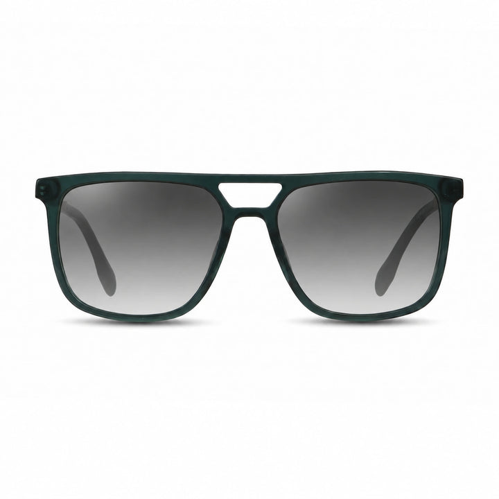 Lentes de sol Fiore 10177 Verde cristal Gradiente Gris polarizado vista frontal mujer #color_gradiente-gris #foto_frontal