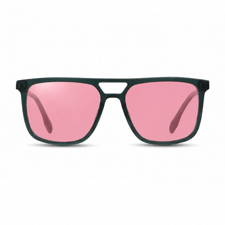 Lentes de sol Fiore 10177 Verde cristal Rosado polarizado vista frontal mujer #color_rosado #foto_frontal