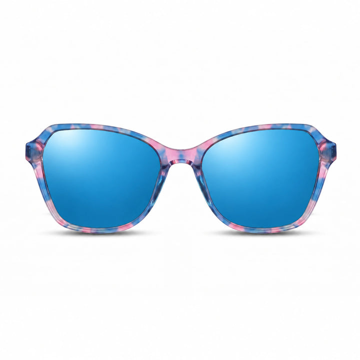 Lentes de sol Fiore 1030 Rosado cristal Espejado Azul polarizado vista frontal mujer #color_espejado-azul #foto_frontal