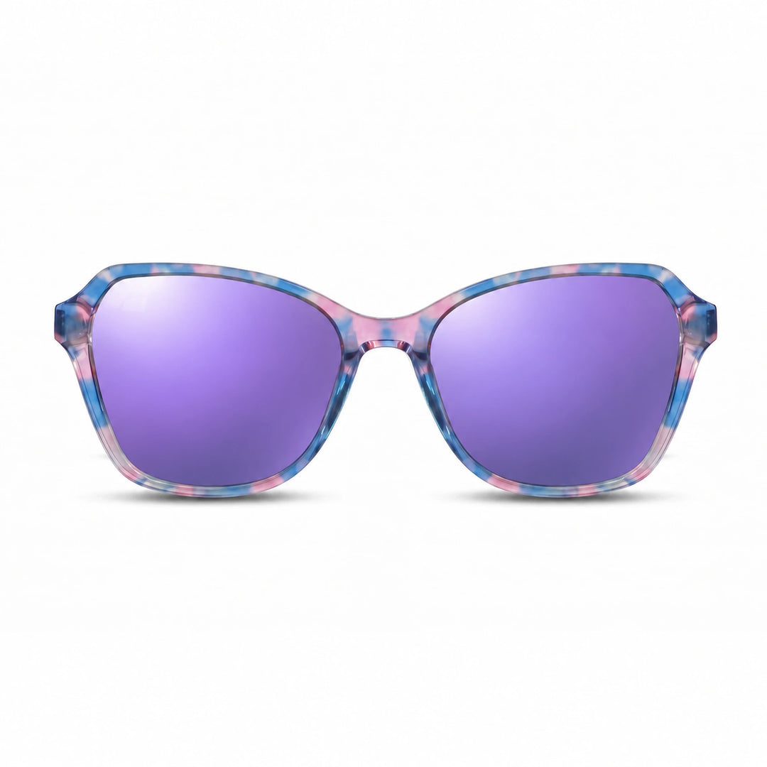 Lentes de sol Fiore 1030 Rosado cristal Espejado Morado polarizado vista frontal mujer #color_espejado-morado #foto_frontal