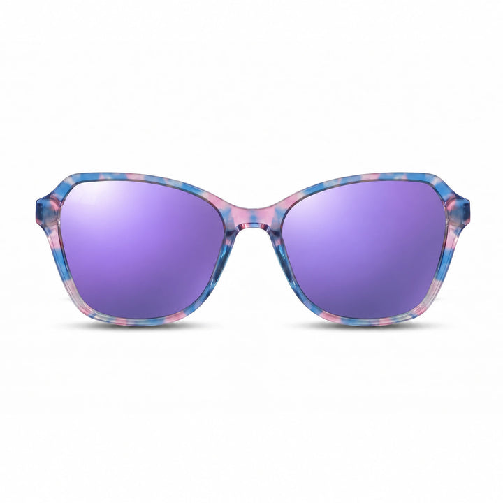 Lentes de sol Fiore 1030 Rosado cristal Espejado Morado polarizado vista frontal mujer #color_espejado-morado #foto_frontal