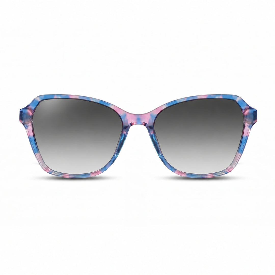 Lentes de sol Fiore 1030 Rosado cristal Gradiente Gris polarizado vista frontal mujer #color_gradiente-gris #foto_frontal