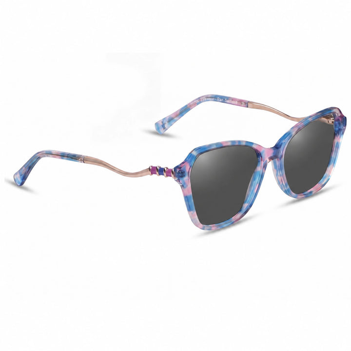 Lentes de sol Fiore 1030 Rosado cristal Negro polarizado vista tres cuartos mujer #color_negro