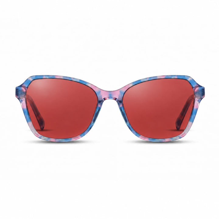 Lentes de sol Fiore 1030 Rosado cristal Rojo polarizado vista frontal mujer #color_rojo #foto_frontal