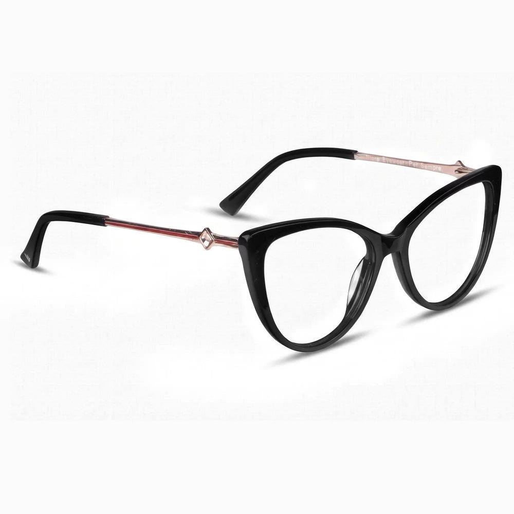 Anteojos Fiore 1031 en negro – vista en tres cuartos