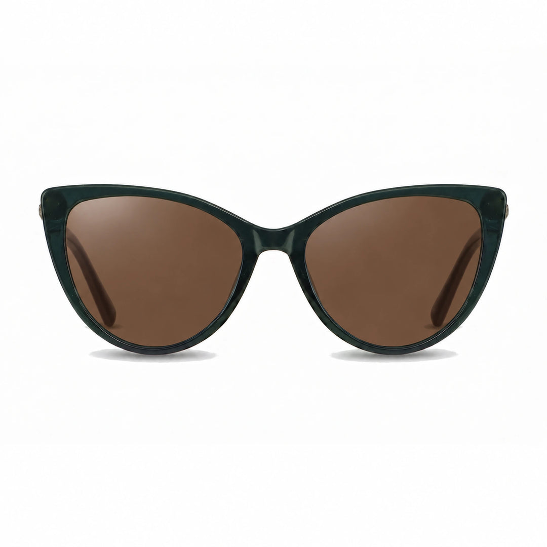 Lentes de sol Fiore 1031 Verde cristal Cafe polarizado vista frontal mujer #color_cafe #foto_frontal