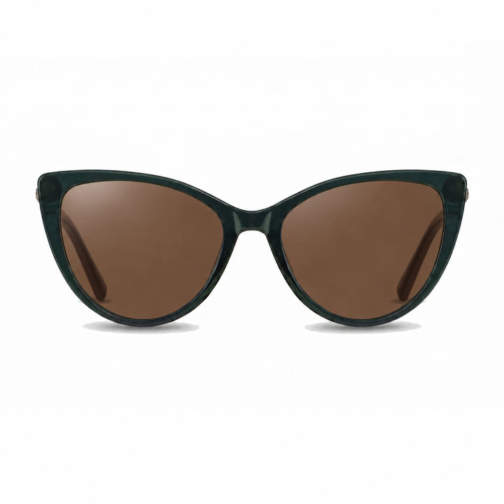 Lentes de sol Fiore 1031 Verde cristal Cafe polarizado vista frontal mujer #color_cafe #foto_frontal
