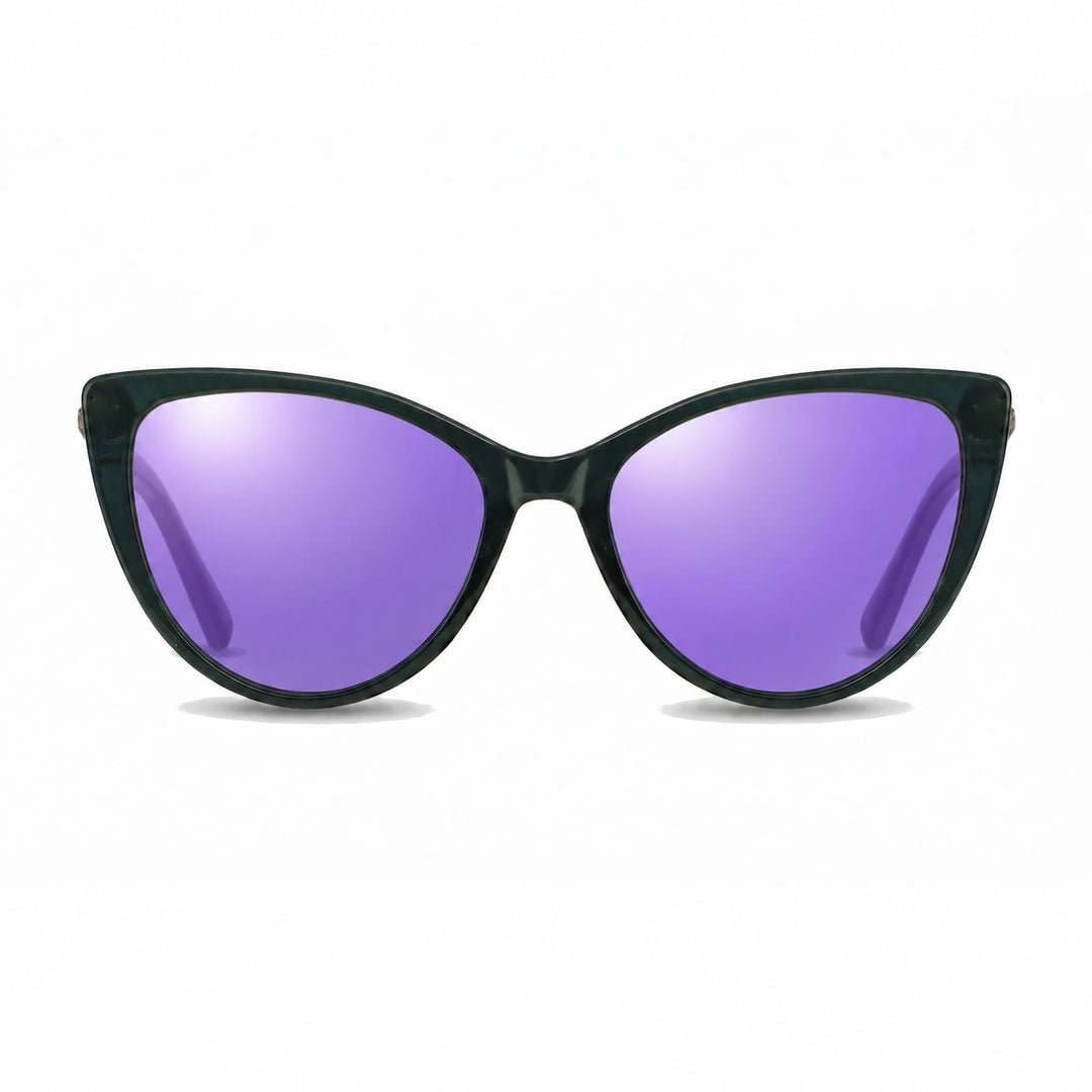 Lentes de sol Fiore 1031 Verde cristal Espejado Morado polarizado vista frontal mujer #color_espejado-morado #foto_frontal