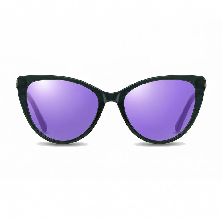 Lentes de sol Fiore 1031 Verde cristal Espejado Morado polarizado vista frontal mujer #color_espejado-morado #foto_frontal