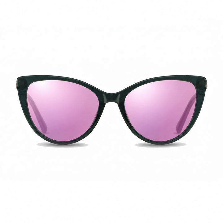 Lentes de sol Fiore 1031 Verde cristal Espejado Rosado polarizado vista frontal mujer #color_espejado-rosado #foto_frontal