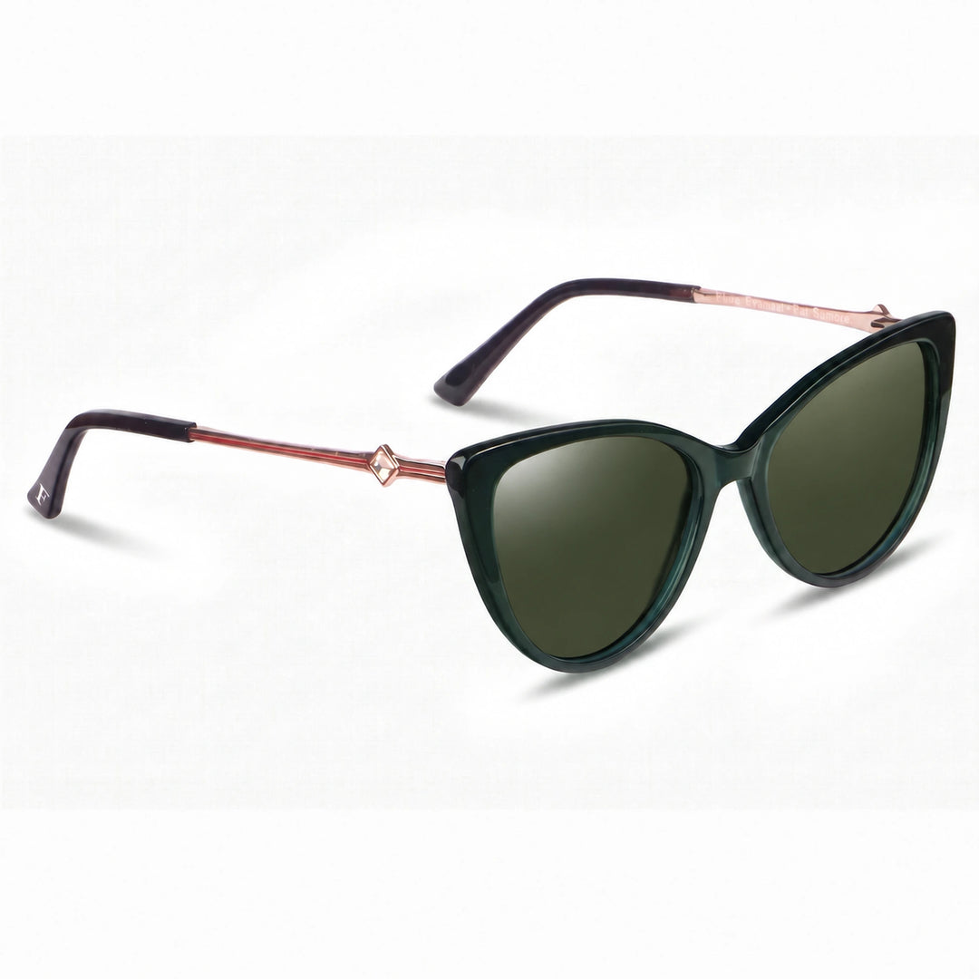 Lentes de sol Fiore 1031 Verde cristal G15 polarizado vista tres cuartos mujer #color_g15