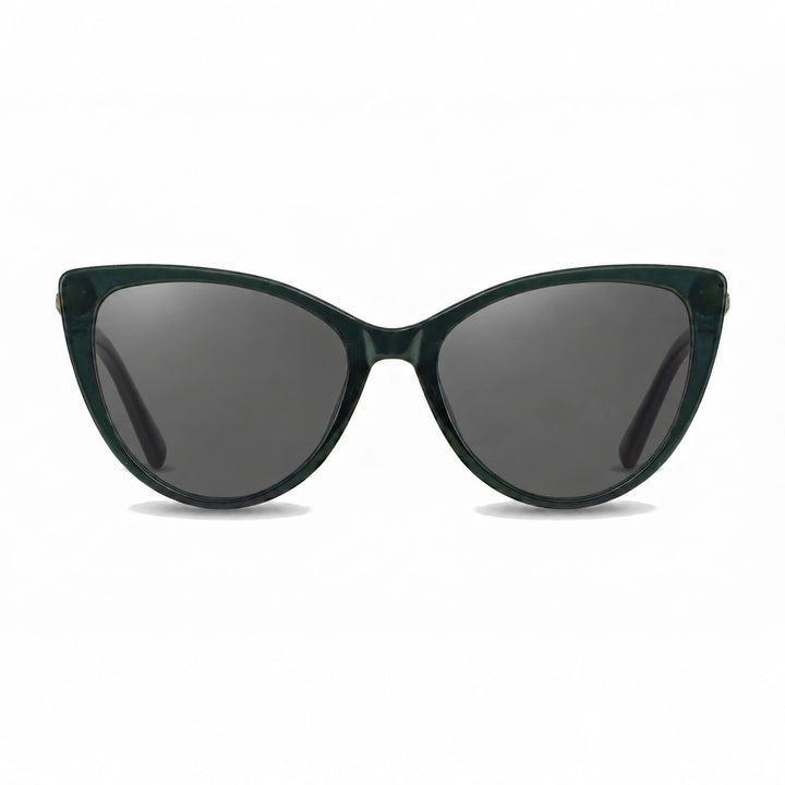 Lentes de sol Fiore 1031 Verde cristal Negro polarizado vista frontal mujer #color_negro #foto_frontal