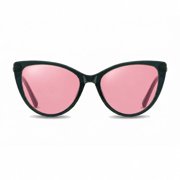 Lentes de sol Fiore 1031 Verde cristal Rosado polarizado vista frontal mujer #color_rosado #foto_frontal