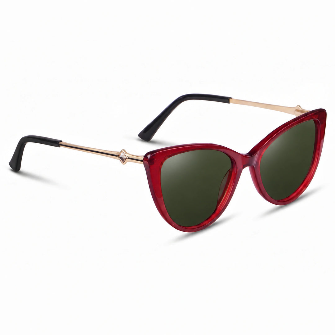 Lentes de sol Fiore 1031 Rojo cristal G15 polarizado vista tres cuartos mujer #color_g15