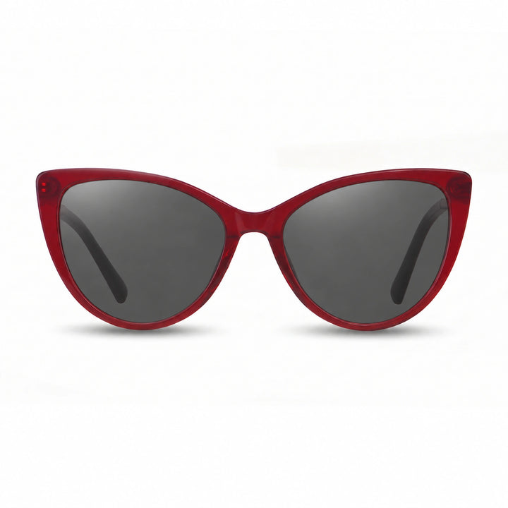 Lentes de sol Fiore 1031 Rojo cristal Negro polarizado vista frontal mujer #color_negro #foto_frontal