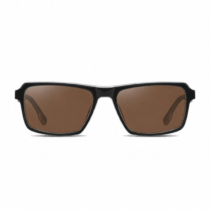 Lentes de sol Fiore 1038 Blanco cristal Cafe polarizado vista frontal unisex #color_cafe #foto_frontal