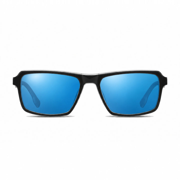 Lentes de sol Fiore 1038 Blanco cristal Espejado Azul polarizado vista frontal unisex #color_espejado-azul #foto_frontal