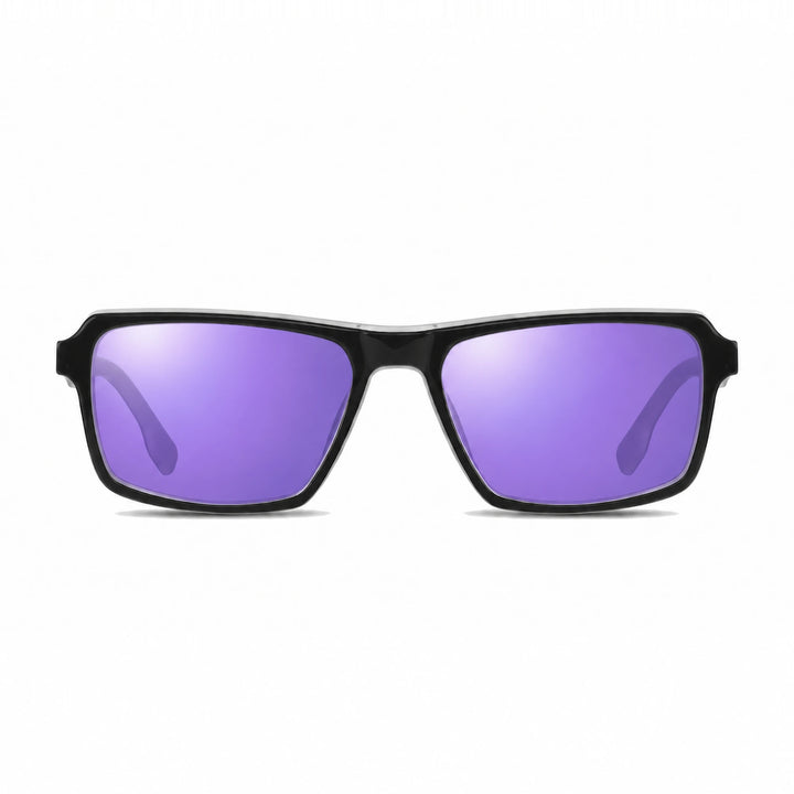 Lentes de sol Fiore 1038 Blanco cristal Espejado Morado polarizado vista frontal unisex #color_espejado-morado #foto_frontal
