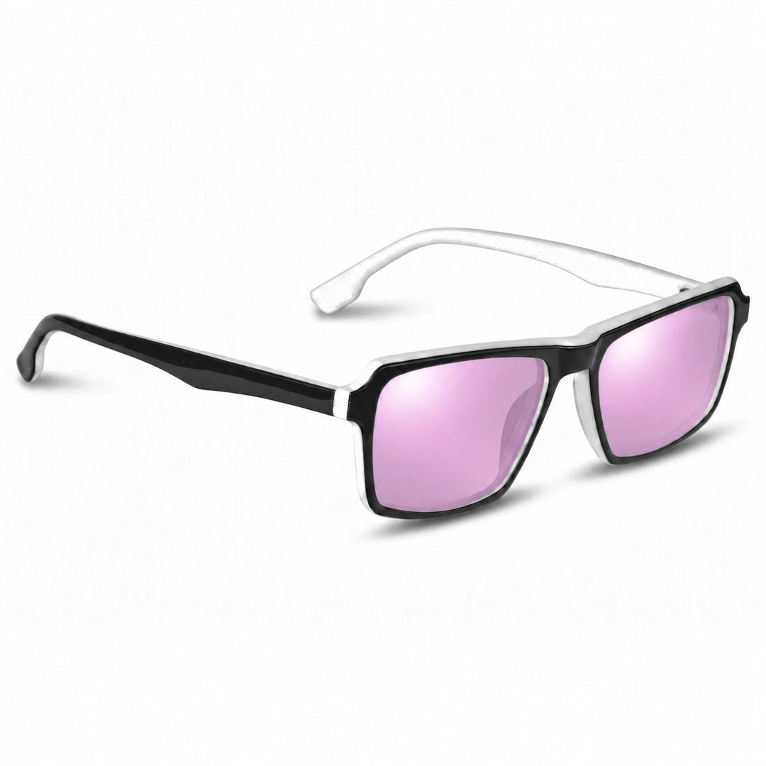 Lentes de sol Fiore 1038 Blanco cristal Espejado Rosado polarizado vista tres cuartos unisex #color_espejado-rosado