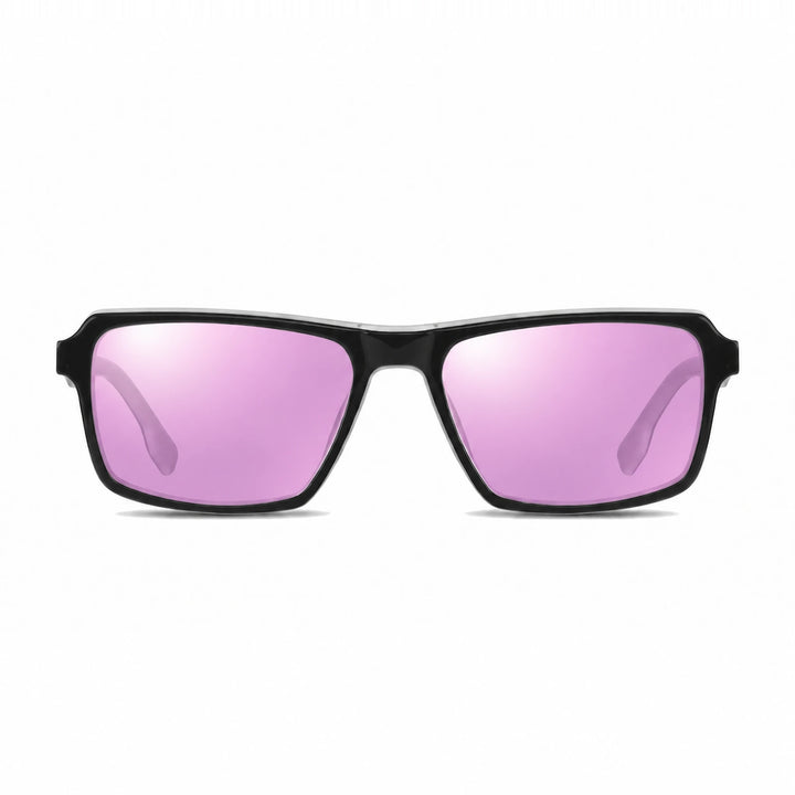 Lentes de sol Fiore 1038 Blanco cristal Espejado Rosado polarizado vista frontal unisex #color_espejado-rosado #foto_frontal