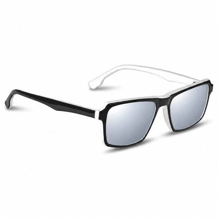 Lentes de sol Fiore 1038 Blanco cristal Espejado Silver polarizado vista tres cuartos unisex #color_espejado-silver