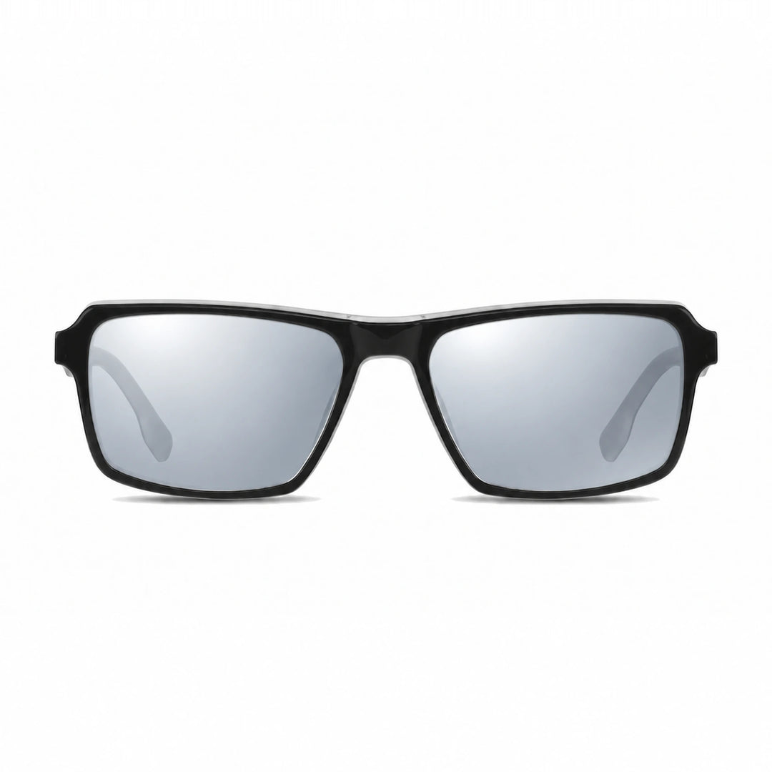Lentes de sol Fiore 1038 Blanco cristal Espejado Silver polarizado vista frontal unisex #color_espejado-silver #foto_frontal
