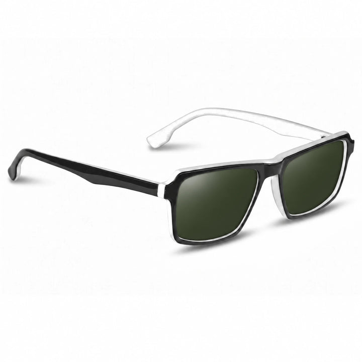 Lentes de sol Fiore 1038 Blanco cristal G15 polarizado vista tres cuartos unisex #color_g15