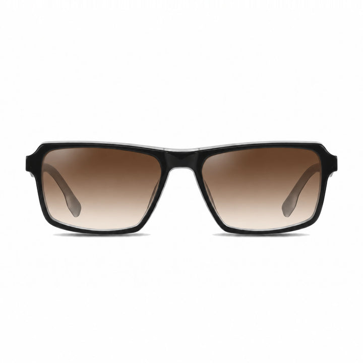 Lentes de sol Fiore 1038 Blanco cristal Gradiente Cafe polarizado vista frontal unisex #color_gradiente-cafe #foto_frontal