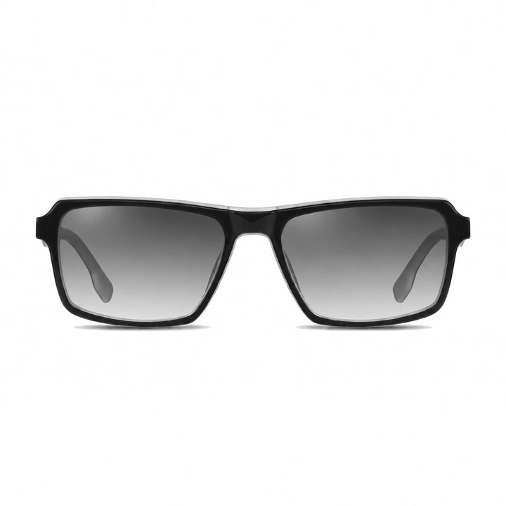 Lentes de sol Fiore 1038 Blanco cristal Gradiente Gris polarizado vista frontal unisex #color_gradiente-gris #foto_frontal