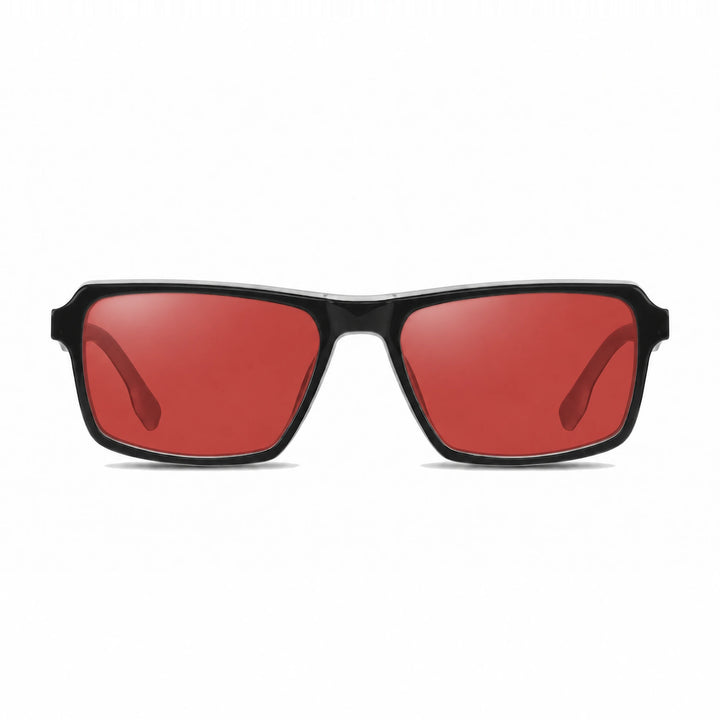 Lentes de sol Fiore 1038 Blanco cristal Rojo polarizado vista frontal unisex #color_rojo #foto_frontal