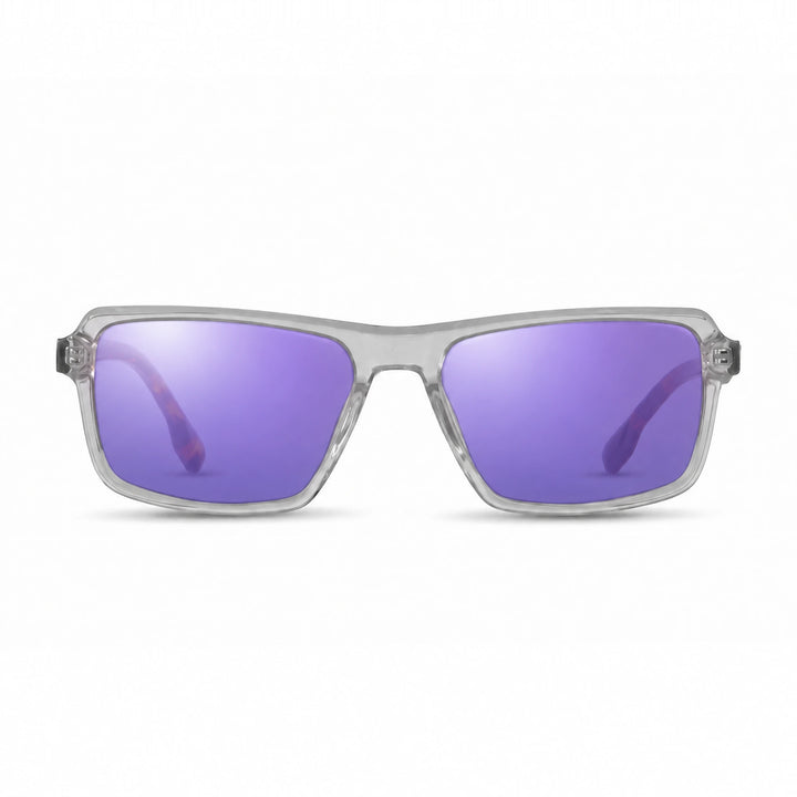 Lentes de sol Fiore 1038 Transparente cristal Espejado Morado polarizado vista frontal unisex #color_espejado-morado #foto_frontal