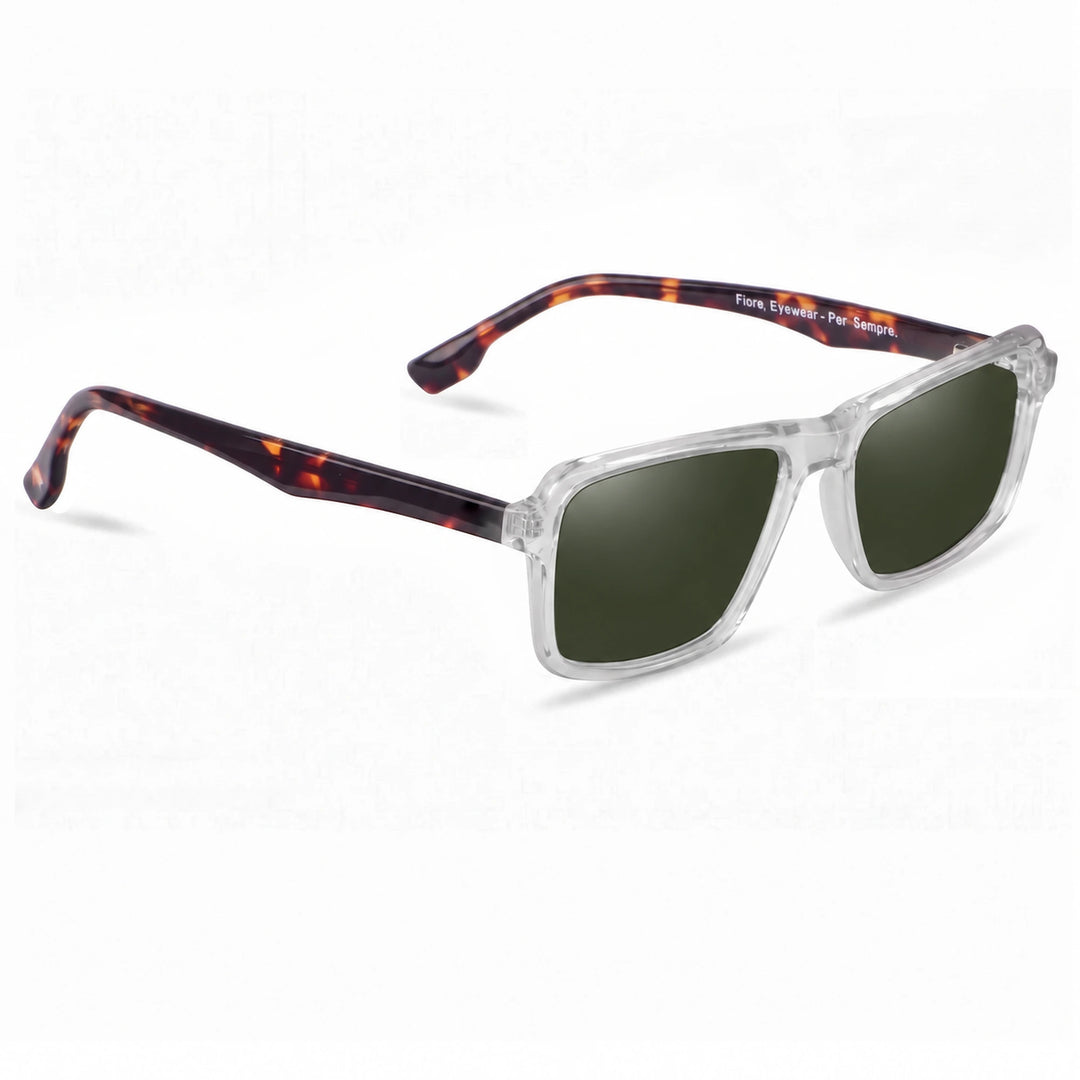 Lentes de sol Fiore 1038 Transparente cristal G15 polarizado vista tres cuartos unisex #color_g15