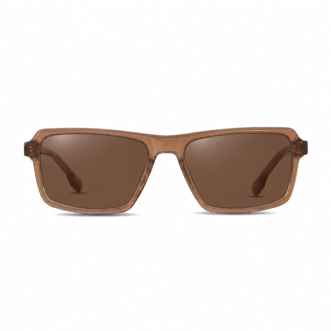 Lentes de sol Fiore 1038 Brown cristal Cafe polarizado vista frontal unisex #color_cafe #foto_frontal