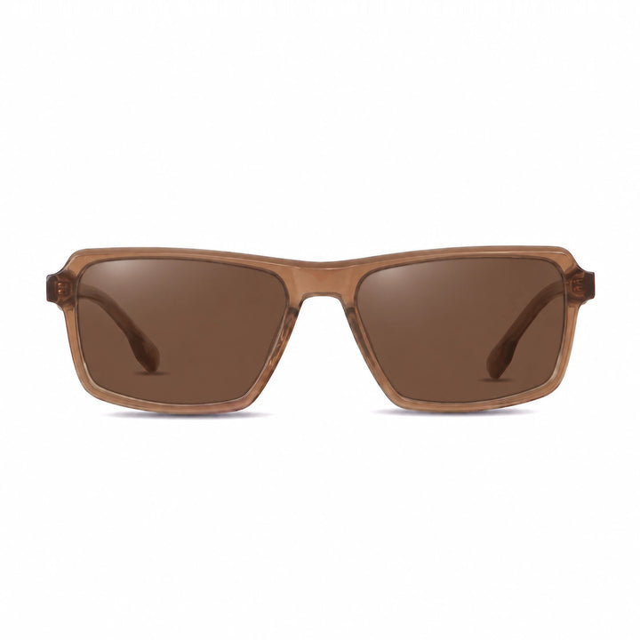 Lentes de sol Fiore 1038 Brown cristal Cafe polarizado vista frontal unisex #color_cafe #foto_frontal