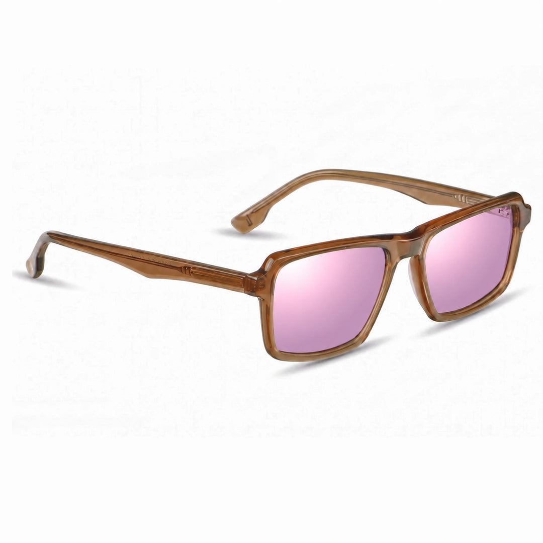 Lentes de sol Fiore 1038 Brown cristal Espejado Rosado polarizado vista tres cuartos unisex #color_espejado-rosado